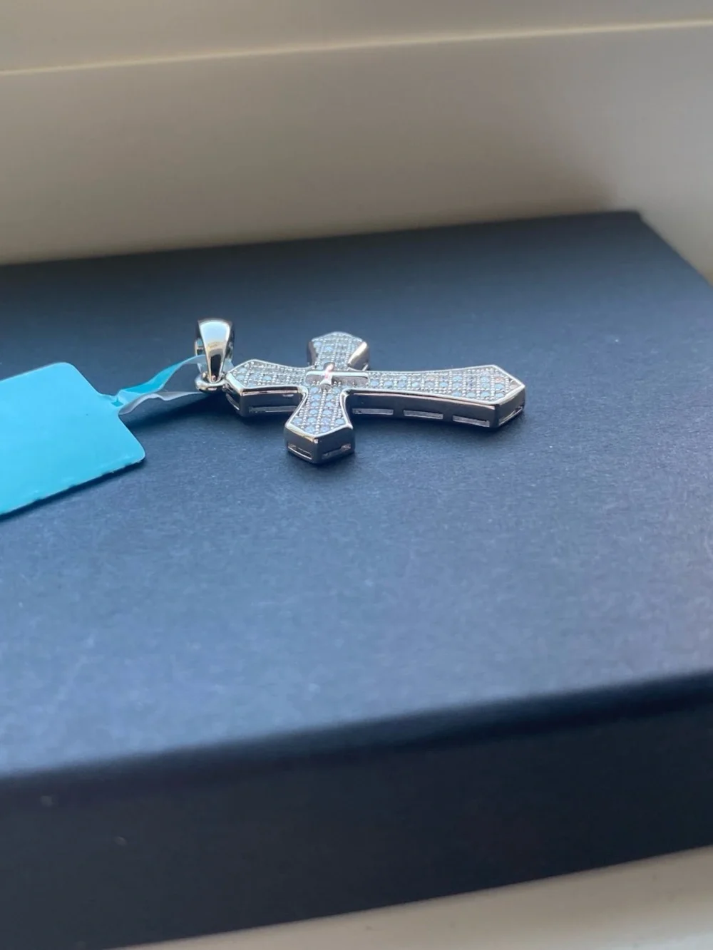 Silver Pave Cross Pendant Necklace - Women's Jewelry